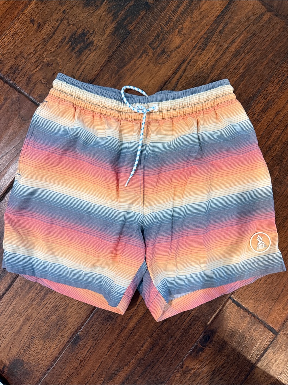 chubbies Multicolor Sunset Stripe Swim Trunks